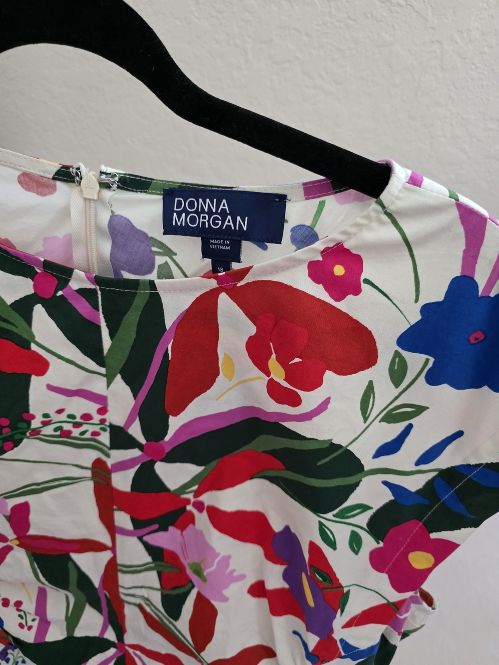 Donna Morgan Dress Floral Fit & Flare KIMORA IN GRACEFUL FLOWERS MINI Cotton - Picture 6 of 12